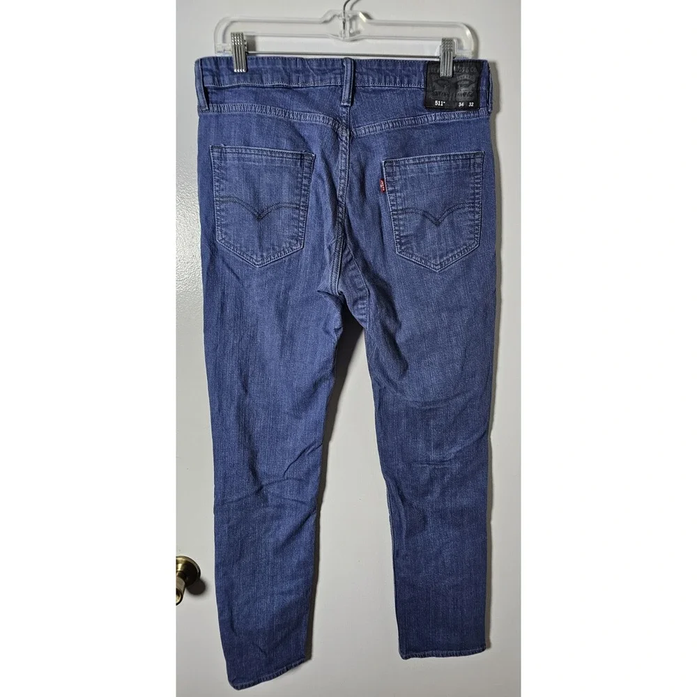 Levis 511 Black Label Stretch Denim Jeans Blue Men's Size 34x32 Fits 32x31